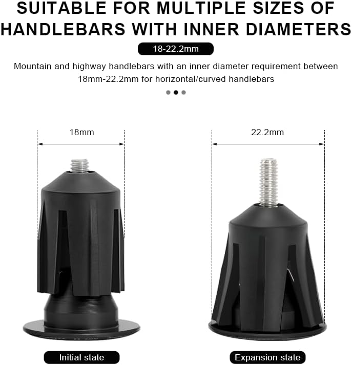 riderace Bicycle Handlebar Plugs for Mountain Bikes, Road Bikes, and Fixed-Gear Bikes, for Safety and Anti-Fall Protection, Easy to Install. - Image 2
